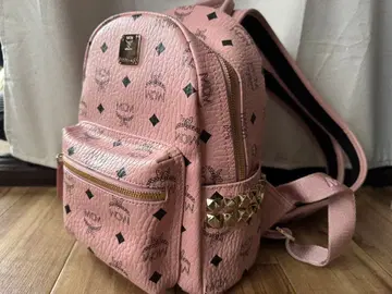MCM 스터드 장식 핑크 백팩