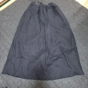 MUJI 린넨 롱 스커트 블랙