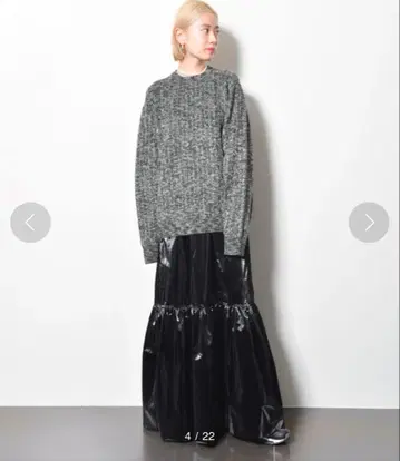 cityshop 메탈릭 티어드 스커트