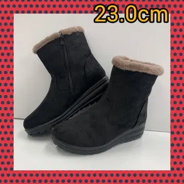 23.0cm 새상품 여성용 보아 안감 스웨이드 부츠 black