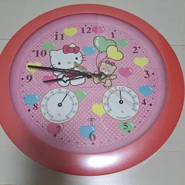 헬로키티 벽걸이 시계 온도계 습도계