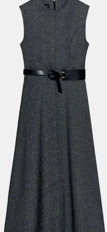 새상품 ZARA 벨트 포함 자카드 미디 기장 원피스