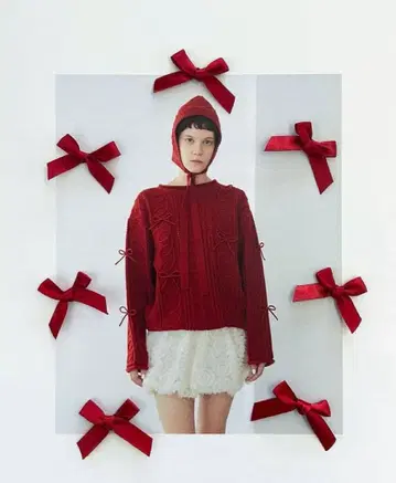 poppy KURUKURU RIBBON LOOSE KNIT 리본 니트
