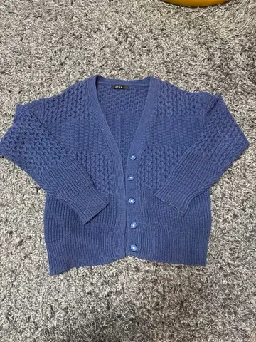 블루 니트 가디건 긴팔