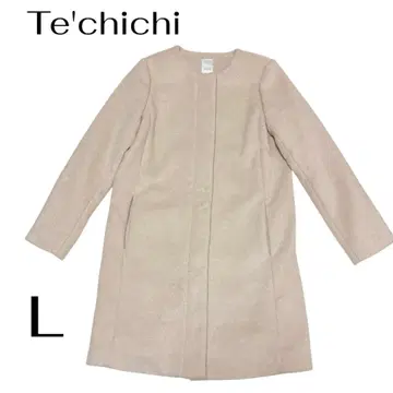 [ Te'chichi ] 노카라 코트 울 혼방 베이지 L 사이즈