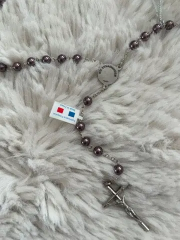 스트라스부르 대성당 SWAROVSKI 퍼플 크리스탈 크로스 목걸이