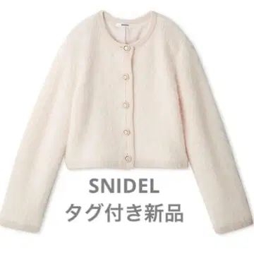 SNIDEL 스나이델 퍼라이크 니트 자켓 비쥬 코트 니트