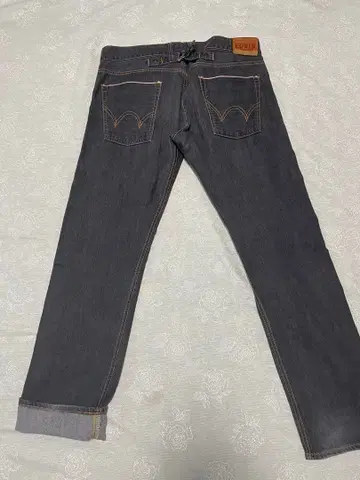 EDWIN 셀비지 데님 SK505 블랙 빨간색 귀 신치 벨트 W34