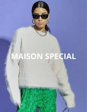 [ MAISON SPECIAL ] 모헤어 샤기 숏 니트 풀오버