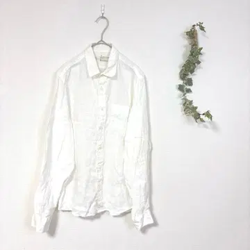 무지 무인양품 긴팔 린넨 셔츠 화이트 남성용 M 린넨 100% 블라우스