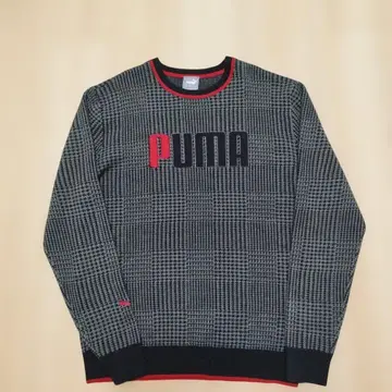 푸마 골프 그래픽 크루넥 스웨터 니트 글렌체크