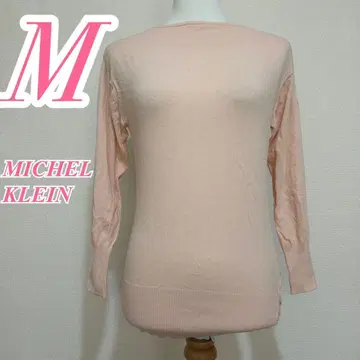 미쉘클랑 핑크 니트 스웨터 M 백산 깔끔한 레이온