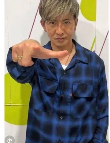 기무라 타쿠야 착용 플란넬 셔츠 블루