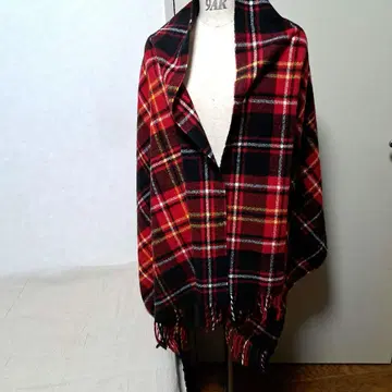 체크 무늬 스톨 빨간색 블랙 옐로우 컬러