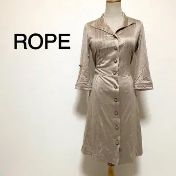 ROPE 베이지 컬러 허리끈 포함 셔츠 원피스