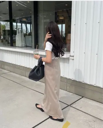 서스펜더 펜슬 스커트