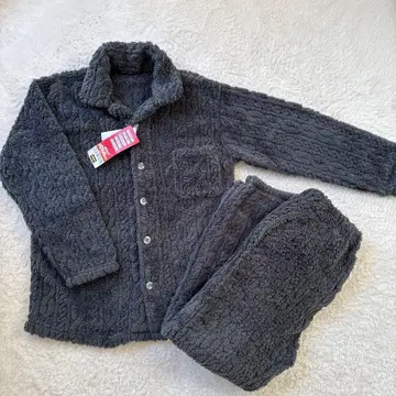 그레이 플리스 복슬복슬 파자마 룸웨어 세트 L