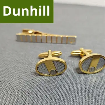 던힐 넥타이핀 & 커프스 세트 골드