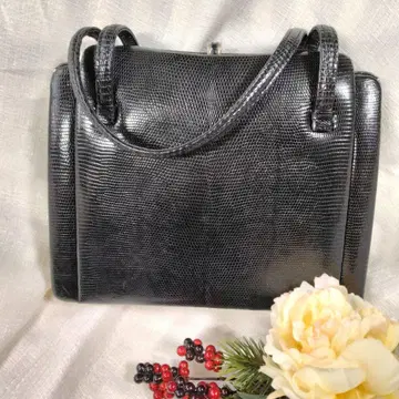 레트로 천연 가죽 블랙 포멀 백