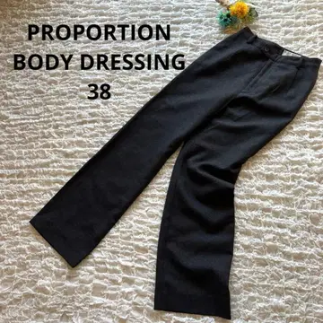 프로포션 바디 드레싱 울 플레어 팬츠 오피스 블랙 38 새상품급