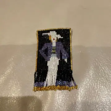 비즈 자수 프린지 부착 브로치