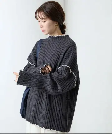 프릭스스토어 헤비 와플 메로우 하이넥 니트