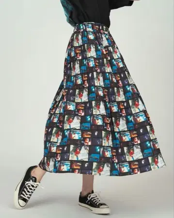 [그라니프] E.T. 엘리엇 패턴 레이저 플리츠 스커트 ET