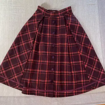 axes femme 체크 무늬 플레어 스커트 겨울 M