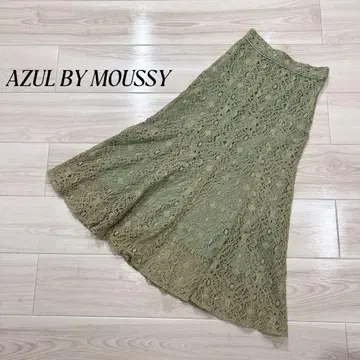 [ 새상품급 ] AZUL BY MOUSSY 레이스 스커트 롱 스커트 그린