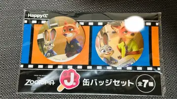 주토피아 해피 복권 J상 닉 주디 캔뱃지 세트