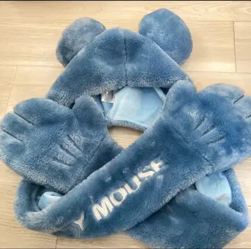 미키마우스 머플러 캡 스카이블루 새상품