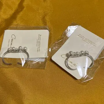 모조 진주 반지 2개 세트