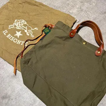 IL BISONTE 캔버스 가죽 토트백 내일까지 특별 가격