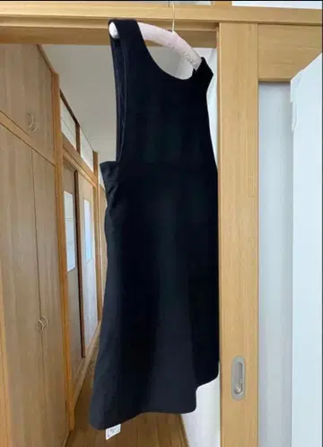 2WAY 울 혼방 오버롤 스커트 블랙 L 사이즈 가을 겨울용