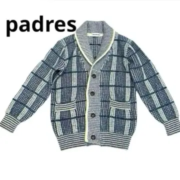 padres 숄카라 스웨터 가디건 울 90% 입체 편직