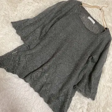 any SiS 비침 니트 차콜 F 내추럴 캐주얼 오샤레