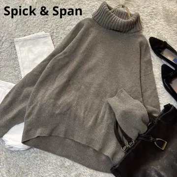 새상품급*스픽 앤 스팬 긴팔 니트 터틀넥 캐시미어 혼방 F