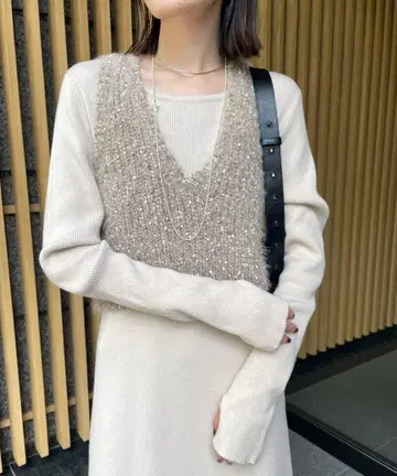 mystic 니트 베스트 원피스 세트 2way 사이즈 2