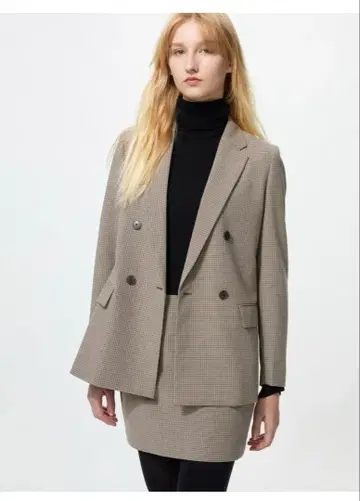 2025 UNIQLO 더블 자켓 브라운 XL