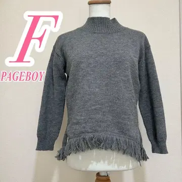 PAGEBOY 페이지 보이 그레이 프린지 니트 스웨터 F 캐주얼