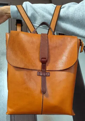 LILY 릴리 가죽 백팩 천연 가죽 카멜 중고품