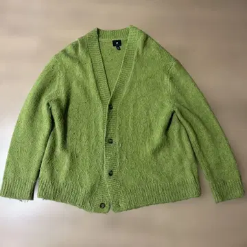 그린 모헤어 조 니트 가디건