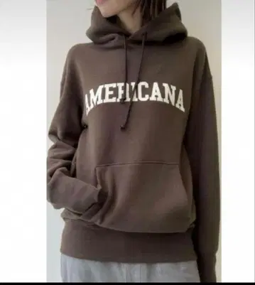 L'Appartement 아메리카나 로고 후드티 브라운