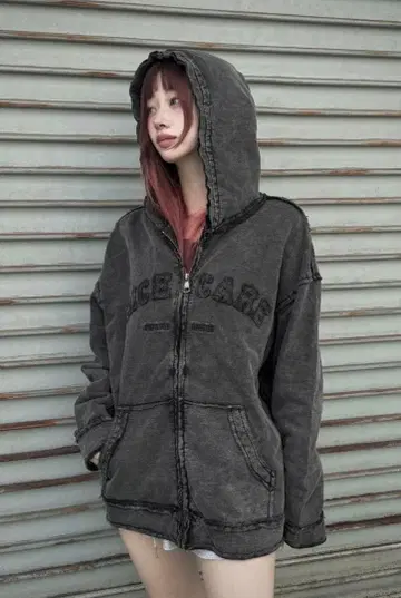 KsG 데미지 레이지 오버 사이즈 후드티 L 사이즈