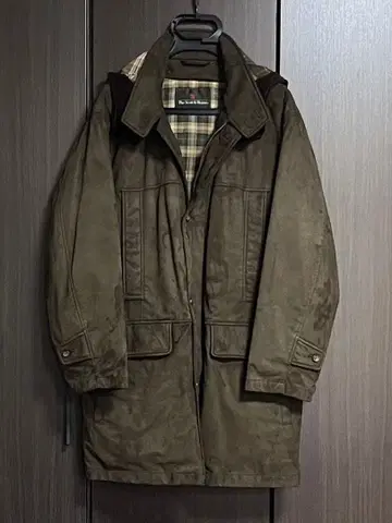 캐주얼 코트 올리브 그린 스웨이드풍 (2WAY 코트) MA 사이즈