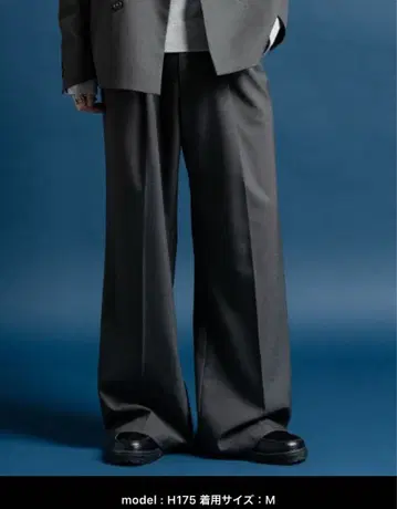 Casper John 울 믹스 세미 배기 슬랙스