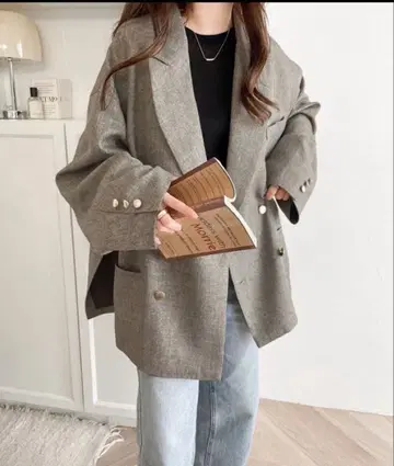 [ 클래식 엘프 ] XL 오버 사이즈 더블 브레스트 자켓 골드 버튼