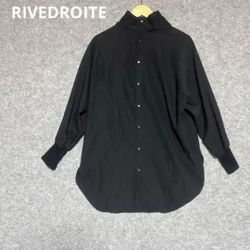 RIVEDROITE 블랙 하이넥 긴팔 셔츠