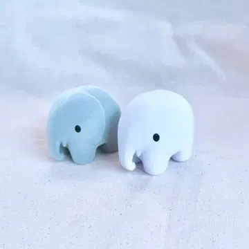 미피 블루나 애니멀 복슬복슬 마스코트 코끼리 피규어 2개 세트