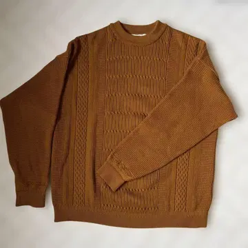 YASHIKI 케이블 짜임 브라운 니트 S
